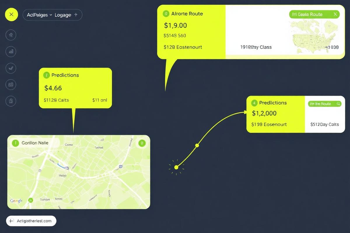 Atlas Freight AI route optimisation console with map panels